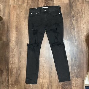 Mens Pacsun Black Stacked Skinny Jeans